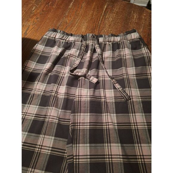 Womens 26 28 Cato Plaid Wide Leg Pants Elastic Drawstring Waist Pockets - Picture 2 of 4
